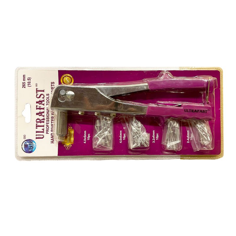 HAND RIVETER 265MM WITH 40 PCS RIVETS