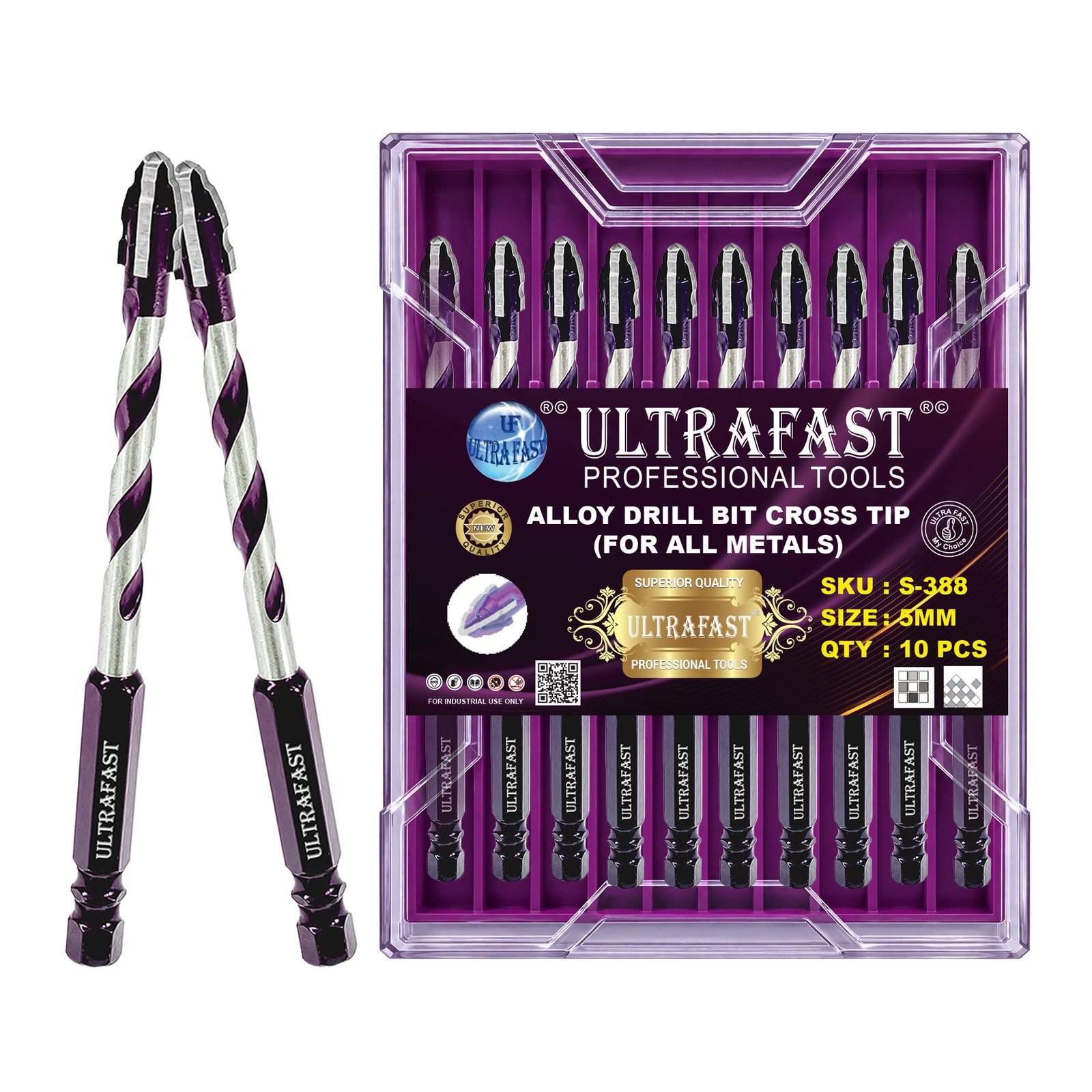 ALLOY DRILL BITS CROSS TIPPED
