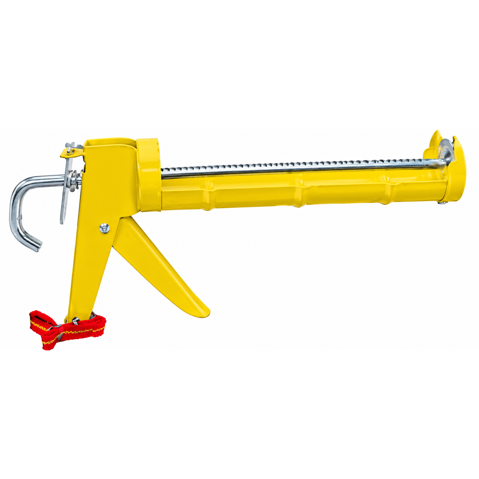 CAULKING GUN WITH GRINDED TEETH ROD
